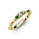 3 - Twyla 0.32 ctw Natural Diamond (3.40 mm) and Green Garnet Three Stone Engagement Ring  