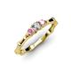 3 - Twyla 0.26 ctw Natural Diamond (3.40 mm) and Pink Tourmaline Three Stone Engagement Ring  