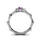 4 - Twyla Diamond and Amethyst Three Stone Ring 