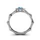 4 - Twyla Diamond and Blue Topaz Three Stone Ring 