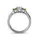 4 - Quyen Diamond and Green Garnet Three Stone Engagement Ring 