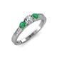 2 - Ayaka Diamond and Emerald Three Stone Engagement Ring 
