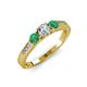 Ayaka Diamond and Emerald Three Stone Engagement Ring 