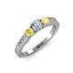 2 - Ayaka Diamond and Yellow Sapphire Three Stone Engagement Ring 