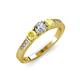 2 - Ayaka Diamond and Yellow Sapphire Three Stone Engagement Ring 