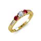 Ayaka Diamond and Ruby Three Stone Engagement Ring 