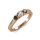 2 - Ayaka Diamond and Smoky Quartz Three Stone Engagement Ring 