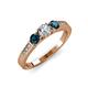 2 - Ayaka Blue and White Diamond Three Stone Engagement Ring 