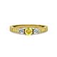 2 - Ayaka Yellow Sapphire and Diamond Three Stone with Side Yellow Sapphire Ring 