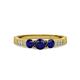 3 - Ayaka Blue Sapphire Three Stone with Side Diamond Ring 
