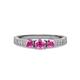 Ayaka Pink Sapphire Three Stone with Side Diamond Ring 