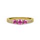 3 - Ayaka Pink Sapphire Three Stone with Side Diamond Ring 