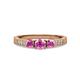 3 - Ayaka Pink Sapphire Three Stone with Side Diamond Ring 