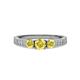 3 - Ayaka Yellow Sapphire Three Stone with Side Diamond Ring 