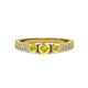 3 - Ayaka Yellow Sapphire Three Stone with Side Diamond Ring 