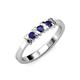 3 - Fiona Blue Sapphire XOXO Three Stone Engagement Ring 