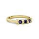 3 - Fiona Blue Sapphire XOXO Three Stone Engagement Ring 