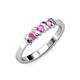 3 - Fiona Pink Sapphire XOXO Three Stone Engagement Ring 