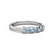 3 - Fiona Aquamarine XOXO Three Stone Engagement Ring 