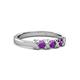 3 - Fiona Amethyst XOXO Three Stone Engagement Ring 