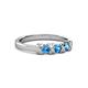 3 - Fiona Blue Topaz XOXO Three Stone Engagement Ring 