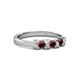 3 - Fiona Red Garnet XOXO Three Stone Engagement Ring 