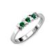 3 - Fiona Emerald XOXO Three Stone Engagement Ring 