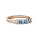 3 - Fiona Blue Topaz XOXO Three Stone Engagement Ring 