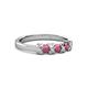 3 - Fiona Rhodolite Garnet XOXO Three Stone Engagement Ring 