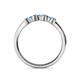 5 - Fiona Blue Topaz XOXO Three Stone Engagement Ring 
