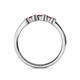5 - Fiona Red Garnet XOXO Three Stone Engagement Ring 