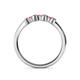 5 - Fiona Rhodolite Garnet XOXO Three Stone Engagement Ring 