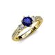 4 - Lucine Signature Three Stone with Side Diamond Engagement Ring 