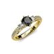 3 - Lucine Signature Three Stone with Side Diamond Engagement Ring 
