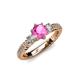 4 - Lucine Signature Three Stone with Side Diamond Engagement Ring 
