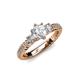 3 - Lucine Signature Three Stone with Side Diamond Engagement Ring 