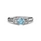 2 - Erela Signature Three Stone with Side Diamond Engagement Ring 