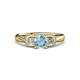 3 - Erela Signature Three Stone with Side Diamond Engagement Ring 