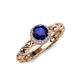 4 - Cora Signature Blue Sapphire and Diamond Halo Engagement Ring 