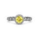 3 - Riona Signature Yellow Sapphire and Diamond Halo Engagement Ring 