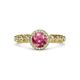 3 - Riona Signature Pink Tourmaline and Diamond Halo Engagement Ring 
