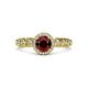 3 - Riona Signature Red Garnet and Diamond Halo Engagement Ring 