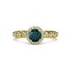 3 - Riona Signature London Blue Topaz and Diamond Halo Engagement Ring 