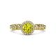 3 - Riona Signature Yellow and White Diamond Halo Engagement Ring 