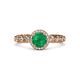 3 - Riona Signature Emerald and Diamond Halo Engagement Ring 