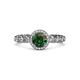 3 - Riona Signature Diamond and Lab Created Alexandrite Halo Engagement Ring 