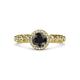 3 - Riona Signature Black and White Diamond Halo Engagement Ring 
