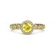 3 - Riona Signature Yellow Sapphire and Diamond Halo Engagement Ring 