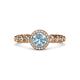 3 - Riona Signature Aquamarine and Diamond Halo Engagement Ring 