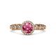 3 - Riona Signature Pink Tourmaline and Diamond Halo Engagement Ring 